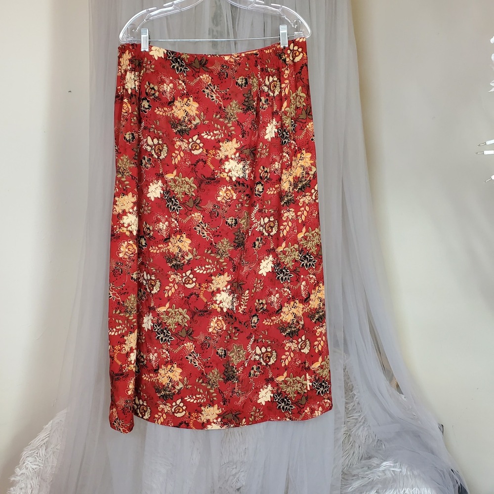 Cottagecore Romantic Floral Maxi Skirt Fall Western Boho Prairie Artsy Size 16 - Picture 4 of 8